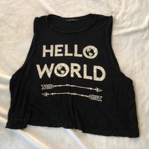 Crop Top “Hello World” black Color Large